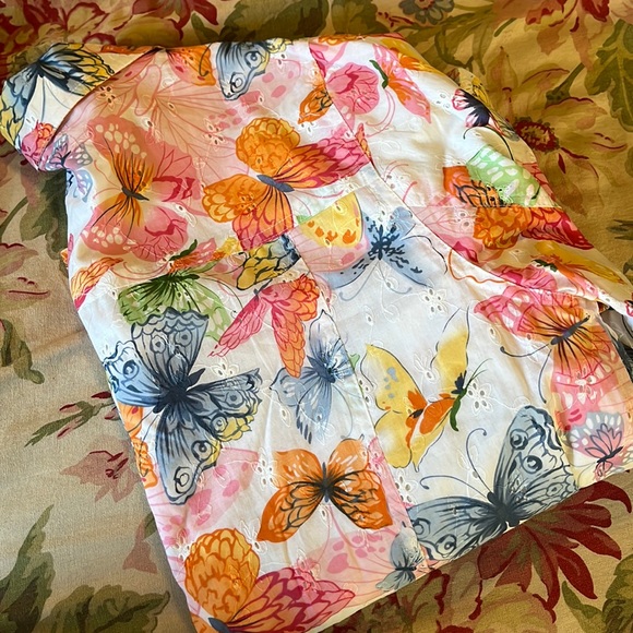 ALFRED DUNNER  Size 16W Butterfly Eyelet Embroidered Cotton Lightweight  $89 NEW - Picture 9 of 16